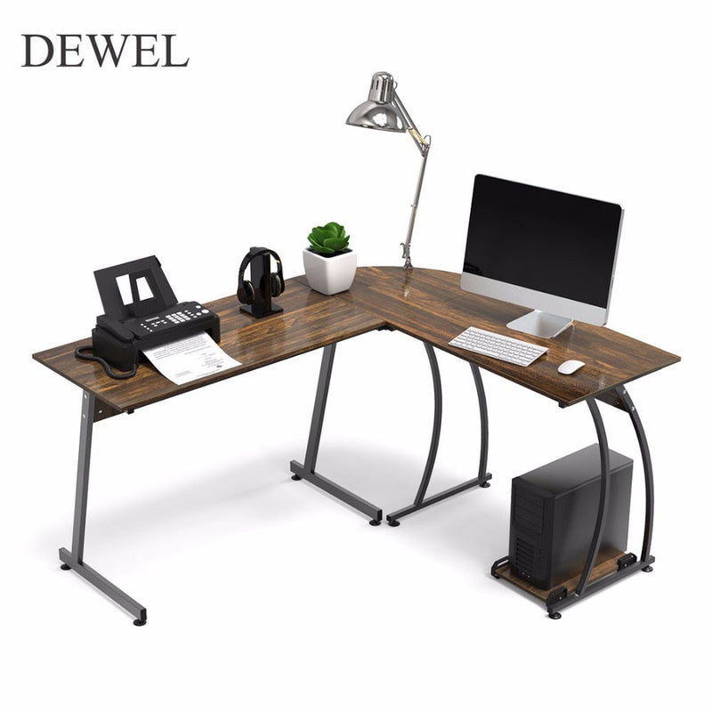 DEWEL L Shaped Corner Computer Desk